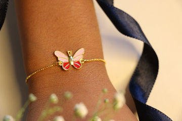 Butterfly enamel slider Bracelet